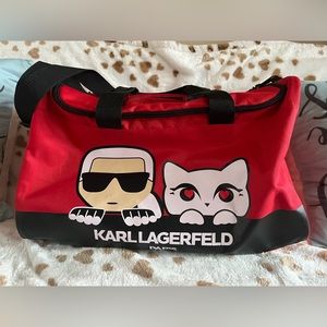 Karl Lagerfield Red Sport Duffle Bag